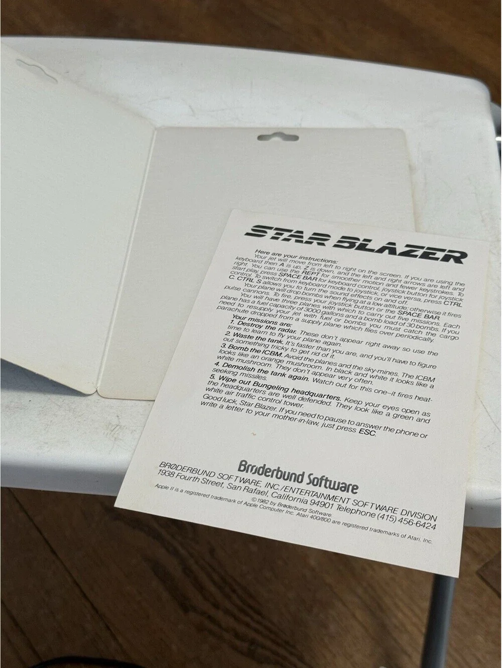 Star Blazer Broderbund Software Hi-Res Action Game for Apple II+ plus computers